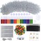 24 Sets Lotus Flower Suncatcher Wind Chimes Decorations DIY Window Paint Art Stickers Craft Kits Flower Sun Catchers for Kids Classroom Birthday Summer Party Activities Art Project